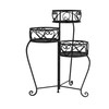 Nature Spring Plant Stand, 3-tier Indoor / Outdoor Folding Wrought Iron Inspired Metal Home and Garden (Black) 413008KEE